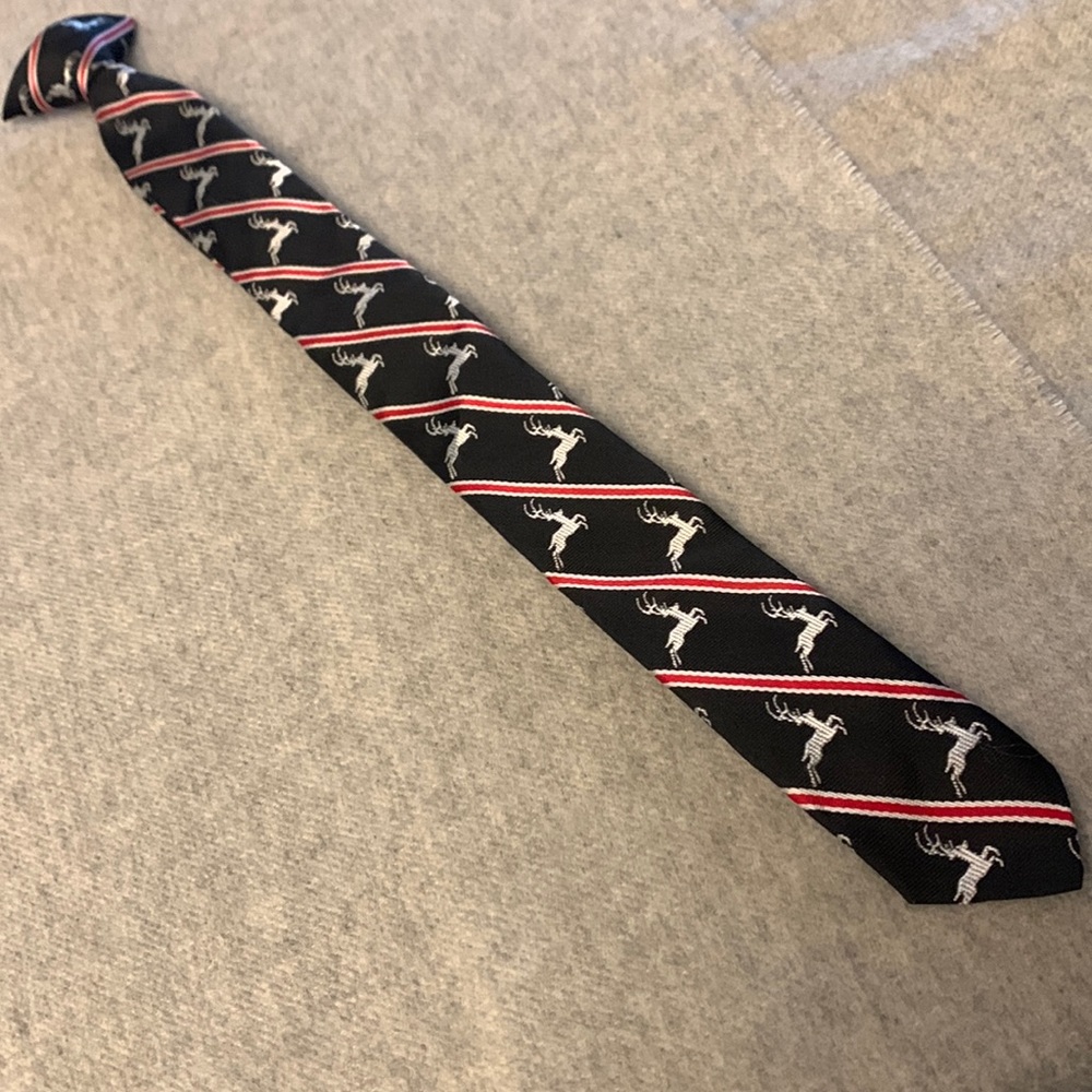 Clip-on Boys Tie Reindeer Striped